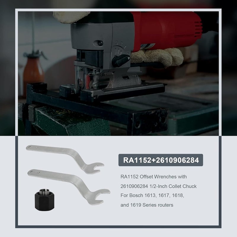 Thaekuns RA1152 Offset Wrenches for Router Bit-Changing BOSCH 2610906284 1/2-Inch Collet Chuck for 1613-,1617-, 1618- & 1619- Series Routers - Image 4